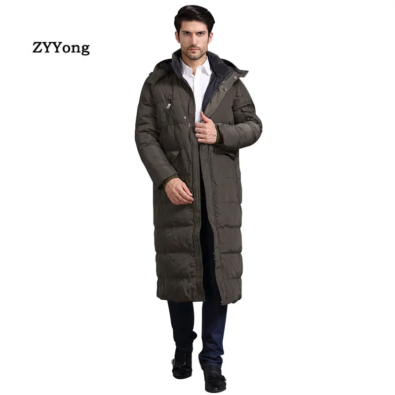

2020 New Mens Long Jacket Coat Luxury Brand Winter Solid Black ArmyGreen Parkas Men Plus Size 4XL Thick Warm Slim Male Overcoat