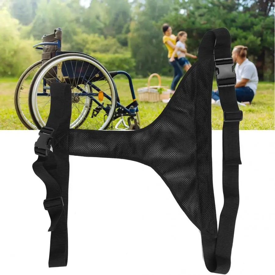 Black Breathable Adjustable Wheelchair Belt Cushion Safety Harness