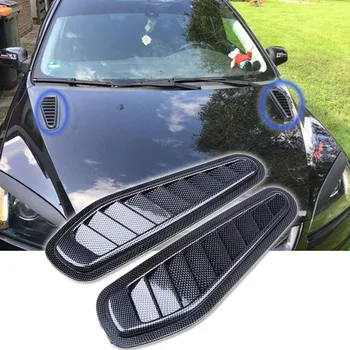 

1 Pair Universal Carbon Car Decorative Air Flow Intake Hood Scoop Vent Bonnet Cover Fits for Most Cars With Engine Hood
