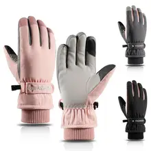 Women Winter Ski Gloves Warm Full Fingers Touch Screen Riding Mittens Thermal Fleece Waterproof Winter Thick Warm Gloves
