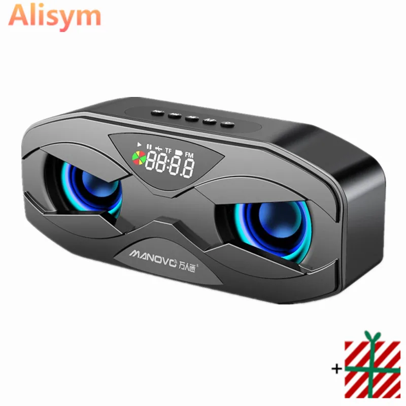 Powerful Bass Bluetooth Speaker LED Rhythm Flash Draadloze Luidspreker FM Radio Wekker TF Card Super 6D Surround Sound Subwoofer |