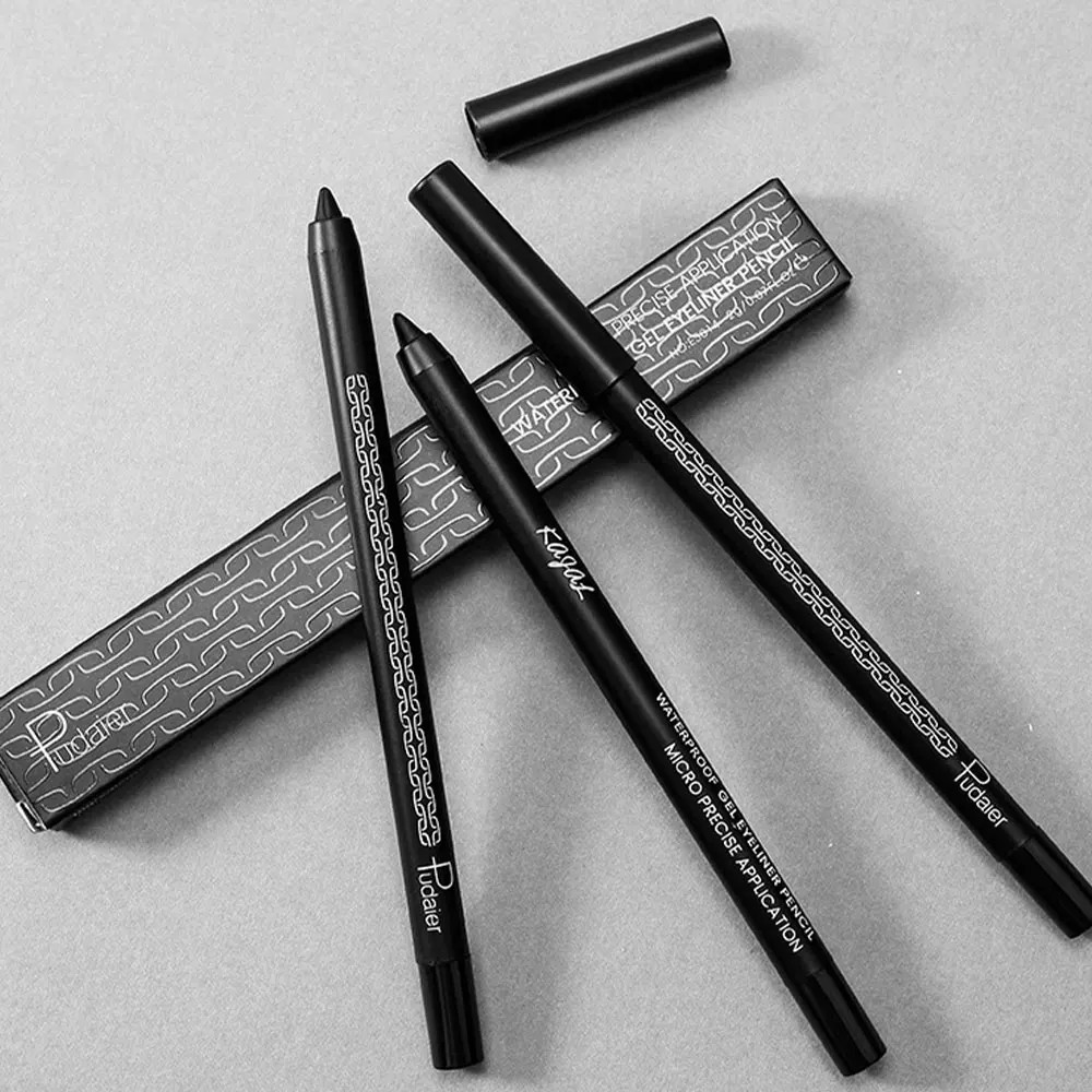 

1pcs Black Eyeliner Gel Pen Waterproof Long Lasting Easy To Wear Solid Eyeliner Kajal Tattoo Pencil 2*1*14cm