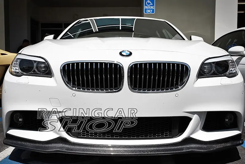 AK Style Real Carbon Fiber Front Lip Spoiler For BMW 5-SERIES F10 MTech Msport Front Bumper 2011UP