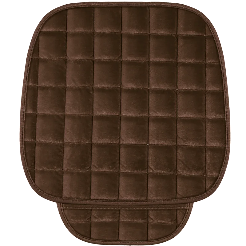 1 Piece Front Brown Универсальные подушки для автомобильных сидений, модные плюшевые мягкие теплые силиконовые Нескользящие 4 цвета, коврик, защита для сидений, автомобильные аксессуары - Название цвета: 1 Piece Front Brown