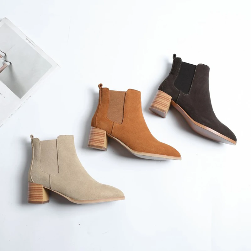 

Zorssar 2019 Autumn Winter Women Martin Boots Ankle Boots Short Boots Cow Suede Boots Slip-on Warm Boot Fashion Women Shoes