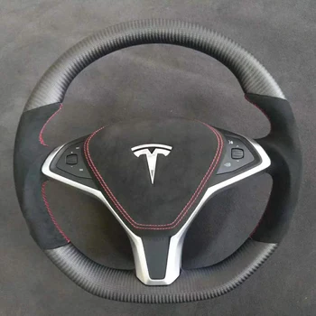 

OEM Cuatomized Carbon Fiber Steering Wheel Alcantara Leather Replacement For Tesla Model S Model X 2017 2018 2019 2020