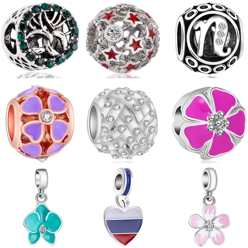 

High Quality Small Ball Bear Tortoise Shoe Evil Eye Pendants Beads Fit Original Pandora Charms Bracelets for Women Party Jewelry