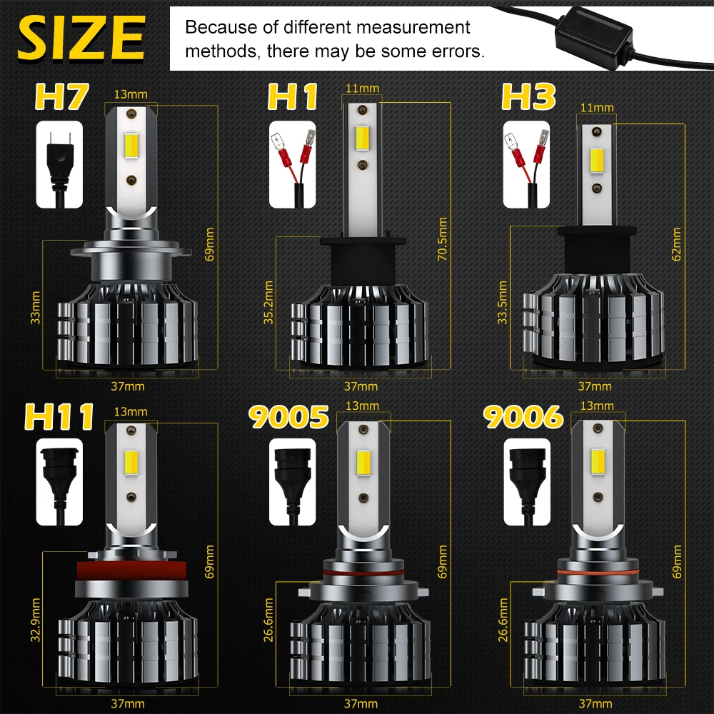 LED Car Lights LED Lights LED Bulbs LED Headlights LED Car Headlights Car Headlamps 3Colors Car LED Headlight 3000K+4300K+6000K H1 H3 H4 H8 H11 HB3 HB4 H7 12V 12000LM