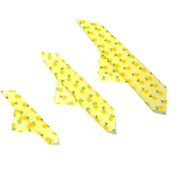 

3PCS Pineapple Print Eco-friendly Beeswax Wrap Fruit Vegetable Fresh Keep Cloth Kitchen Storage Reusable Eco Beeswax Wraps Set