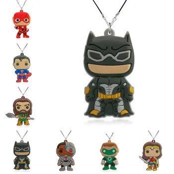 

1Pcs Pvc Justice League 2 Necklaces Pendants Super Hero Rope Chain Batman Superman Choker Fashion Charms Trinkets Accessories