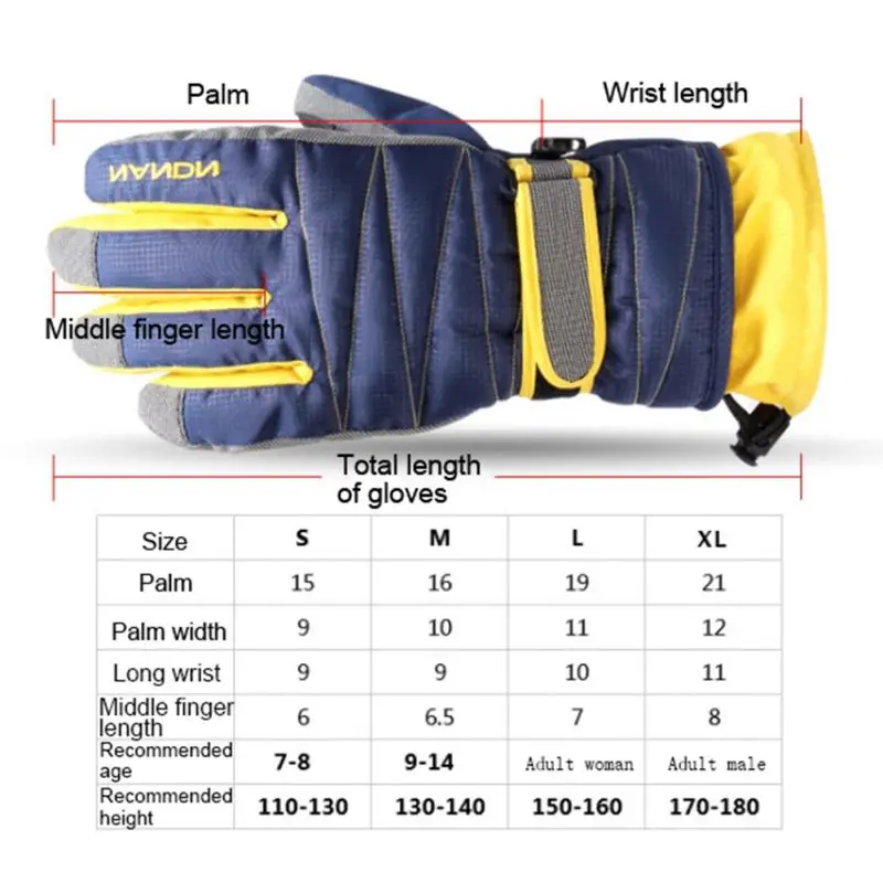 Перчатки для велоспорта для взрослых и детей, толстые ветрозащитные водонепроницаемые теплые зимние перчатки для катания на лыжах, новая ручная одежда