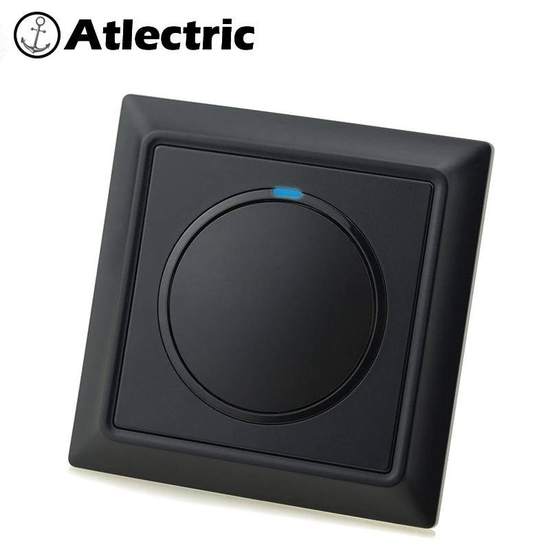 

Atlectric 86Type 1 2 3 4 Gang 1 2 Way Light Switch Push Button ON/OFF Retro Power Switch Plastic PC Black Panel Lamp Light