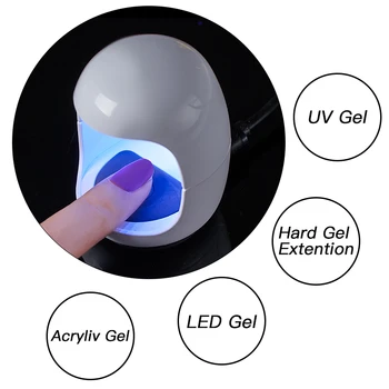 

RBAN NAIL Egg Shape 3W UV LED Nail Single Finger Lamp Nail Gel Polish Dryer Drying Machine Smart Sensor 45s / 60s USB Connector