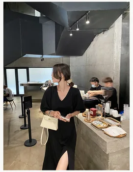 

mikastudio Xiao Sauce BAHAMUT 2.0 Black and White with Pattern Dress Female Summer Slit Slim Fit Coffee Breaks Will Be Provided