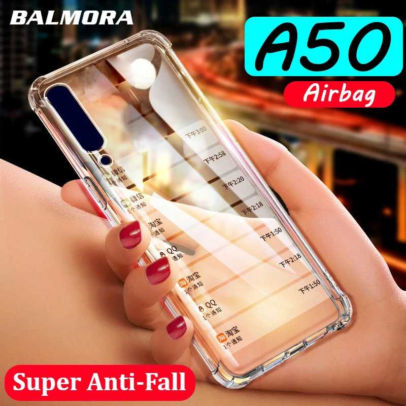 

BALMORA Clear Protection Case For Samsung Galaxy A50 A40 A30 A70 A10 Four-Corner protect Case For Samsung Galaxy a7 a8 2018