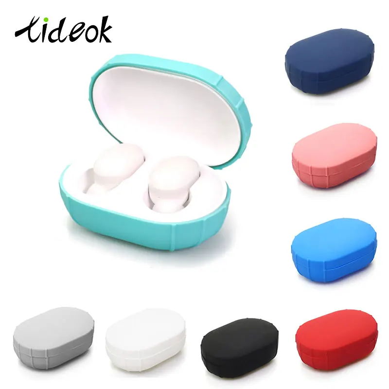 

New Solid Color Silicone Protective Cover Earphone Charging Box Case For Xiaomi Redmi Airdots TWS Youth Version Headset Wireless