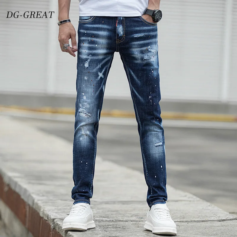 

Man Jeans New Arrival Spring Autumn Leisure Slim Wild Fashion Men Blue Jeans Feet Straight Cowboy Trousers Srreetwear Jeans Men