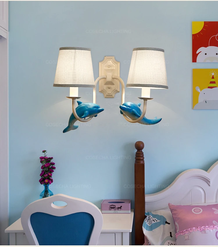 Cute Blue Wall Lamps For Babys Room