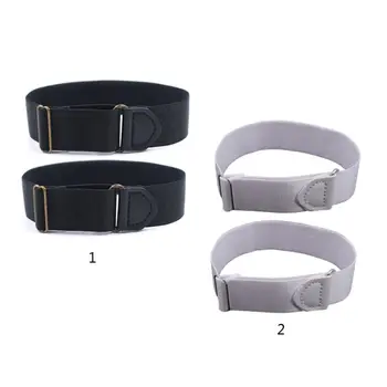 

THINKTHENDO 2x Mens Groom Shirt Sleeve Holder Metal Anti-slip Straps Elastic Stretch Armband