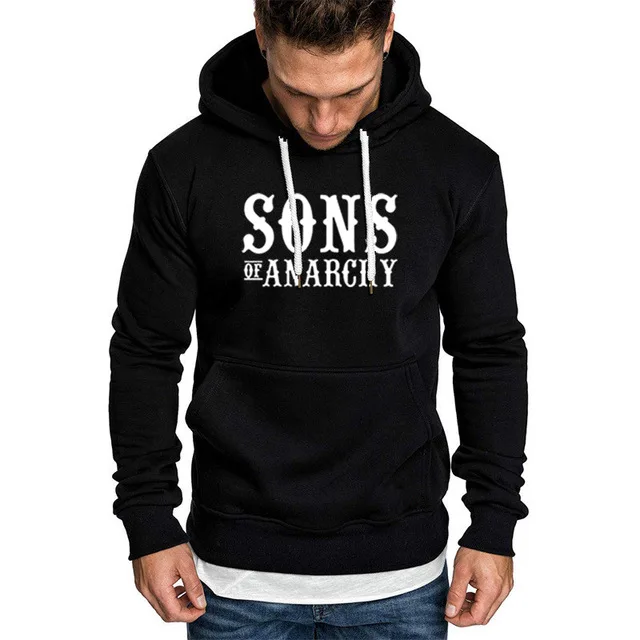 SOA Sons of anarchy/Новинка; модная мужская спортивная одежда с капюшоном; Мужская Повседневная Толстовка; зимняя Флисовая теплая одежда в стиле хип-хоп; Q - Цвет: as picture
