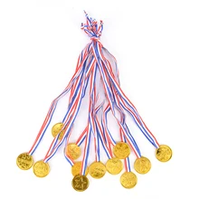 Special Price 12pcs plastic gold medal children's game sports awards toy gold medal party supplies Special Price 12pcs plastic gold medal children's game sports awards toy gold medal party supplies