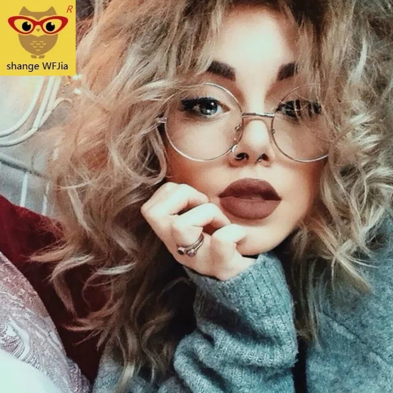 

2019 New Clear Round Glasses Women Classic Optics Eyeglasses Men Spectacle FrameTransparent Lens Optical