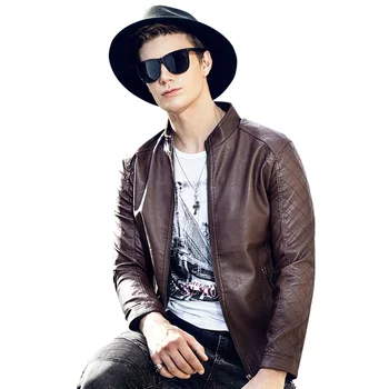 

Leather Jacket Men Coats M-3XL High Quality PU Outerwear Men Business Autumn Male Jacket 602