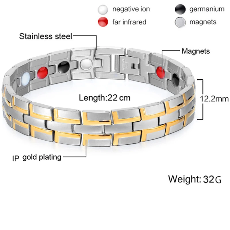 MenHealth магнитный браслет из нержавеющей стали Прямая поставка