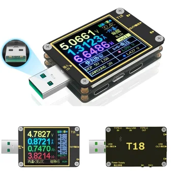 

T18-X6 USB Tester Voltage Current Voltmeter Meter HD Color QC4+ PD3.0 QC2.0/QC3.0 PPS Fast Charging Protocol Capacity Test Tool