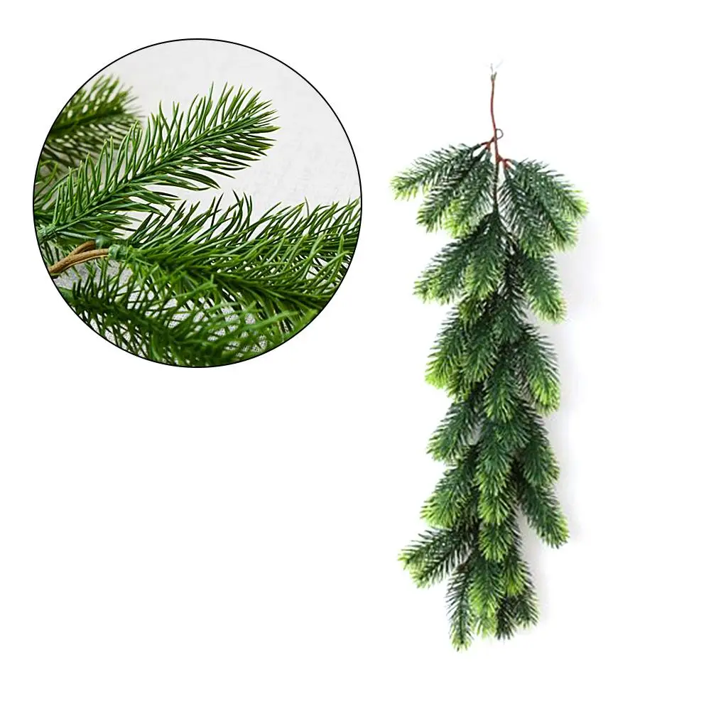 Christmas Pendant Decoration Artificial Rattan Christmas Pine Wreath Simulation Green Garland For Christmas Decoration Xmas Tree