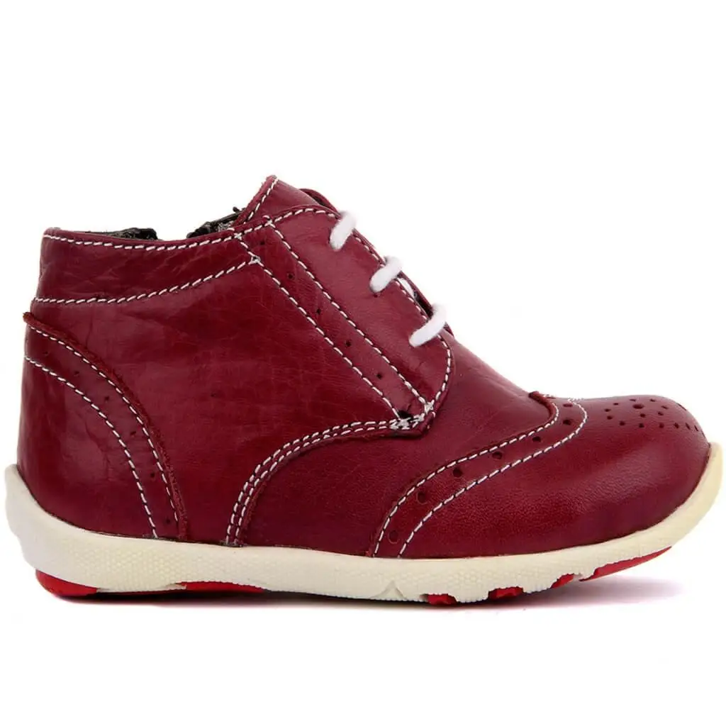 

Sail-Lakers Burgundy Leather Baby Shoe