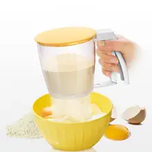 1 шт. Инновационный ручной сито для муки пресс-тип просеиватель сетка Кривошип инструмент для выпечки для кухни прочный и устойчивый к коррозии