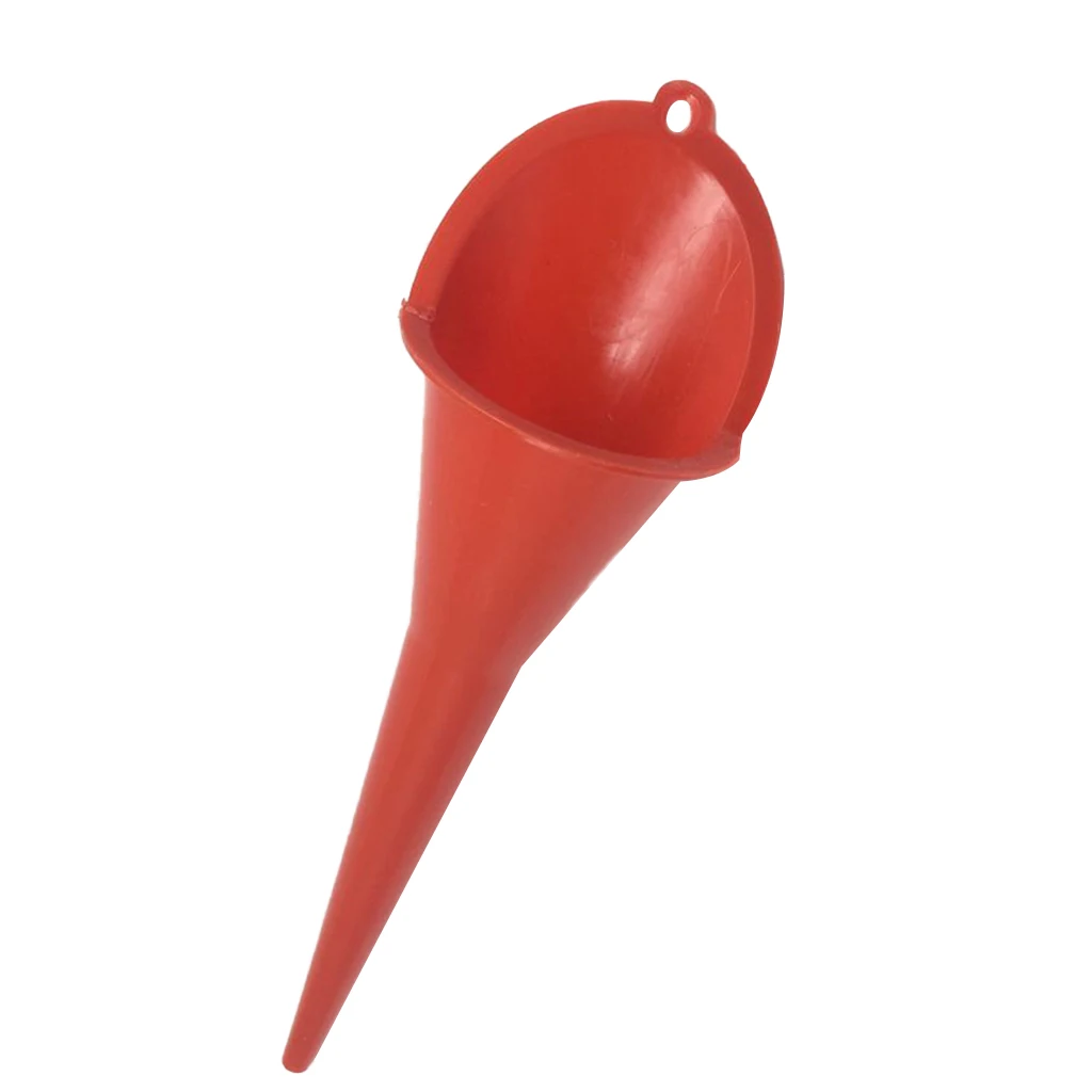 2x Plastic Long Neck Spill Saver Multipurpose Car Fuel/Gas/Oil/Water Funnels