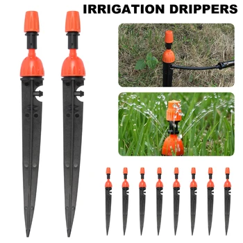 

10PCS Garden Watering Drip Irrigation Adjustable Sprinkler 360 degree Dripper Inserting ground fit 4/7mm Hose Greenhouses Yard