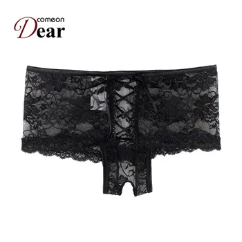 

Comeondear Woman Underwear Plus Size Lace Thongs and G Strings Underwear Ladies Hollow Out Underpants Intimates Lingerie PA5179