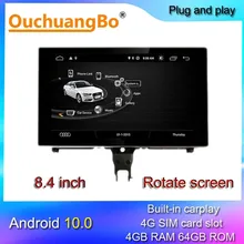Ouchuangbo – autoradio Android 10, 8.4 pouces, lecteur multimédia, enregistreur, GPS, compatible MMI 8 cœurs, pour voiture S7 S6 A7 A6 C7 RS6 RS7 2012 – 2018