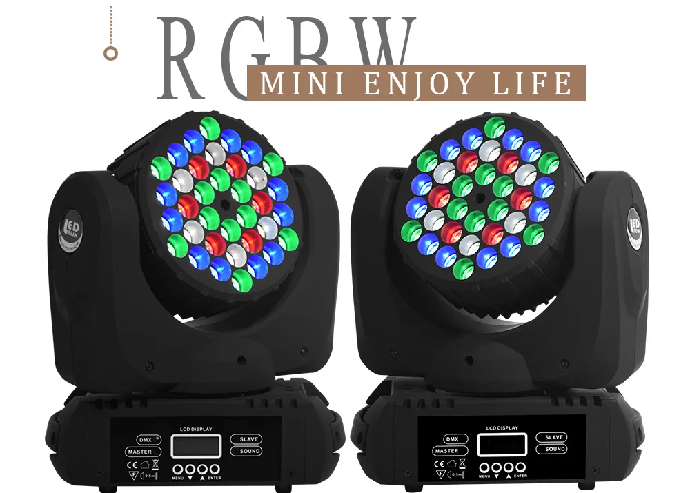 Dmx Освещение для сцены луч движущаяся голова светодиодный свет 36x3 Вт rgbw led мыть вращающаяся лампа в стиле диско свет Вечерние огни(6 шт./партия