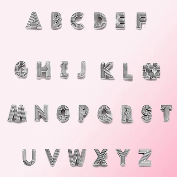 

2019 100% 925 Sterling Silver Classic Reflexions 26 Letters Women's Charm DIY Bracelet Accessories Safety Clip Free Shipping
