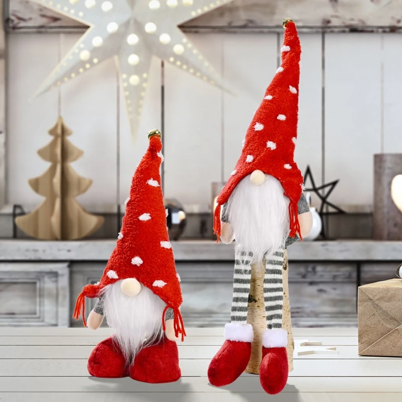 6 pcs Christmas Gnomes Handmade Hanging Swedish Tomte Elf Scandinavian Santa 