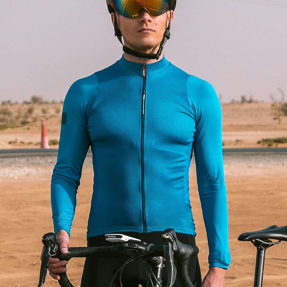 

Santic Men's Long Sleeve Tops MTB Road Bike Cycling Jersey Summer Breathable Reflective Bicycle Mountain Clothing Asian Size