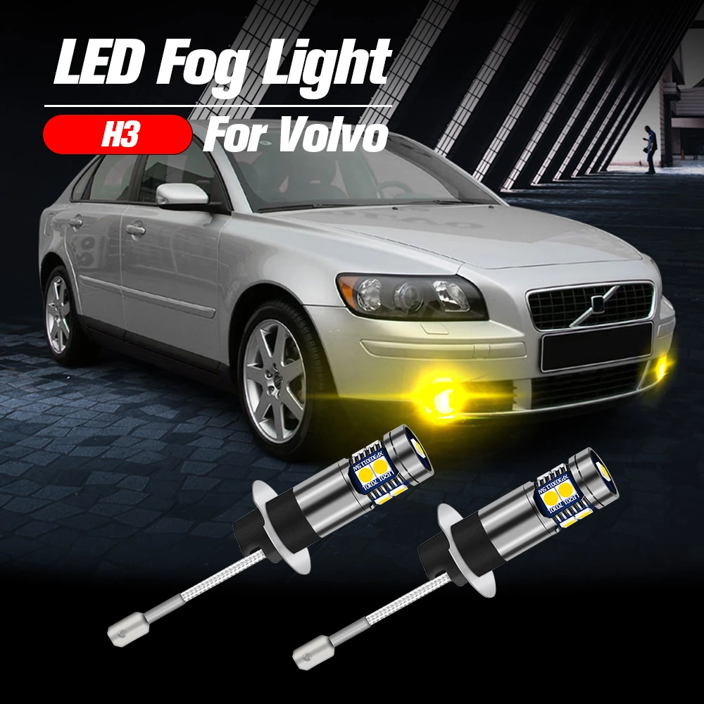 2pcs LED Fog Light Blub H3 Lamp Canbus No Error For Volvo S40 1999 2003