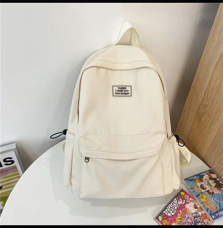 DCIMOR New Solid Color Women Backpack Trendy Girl Cute Travel Bag Teenager Fashion Schoolbag College High Quality Cotton Bookbag