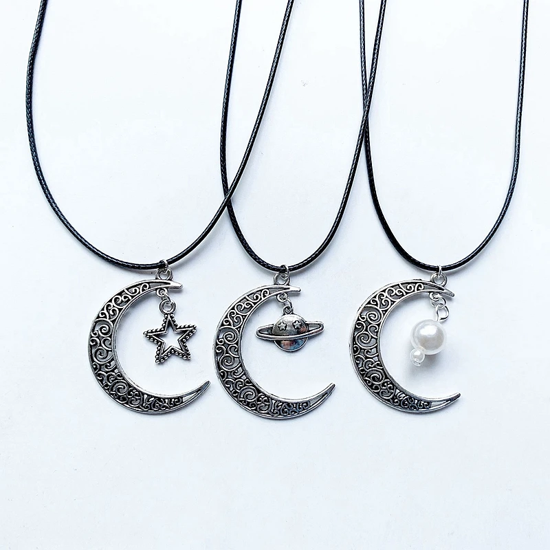 Тибетский серебряный полумесяц подвеска в виде Луны и звезды регулируемая