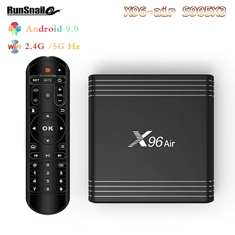 

X96 Air Android9.0 Smart TV BOX Amlogic S905X3 RAM2GB/4GB ROM16GB/32GB/64GB Dual Wifi Bluetooth 4.0 YouTube Media player