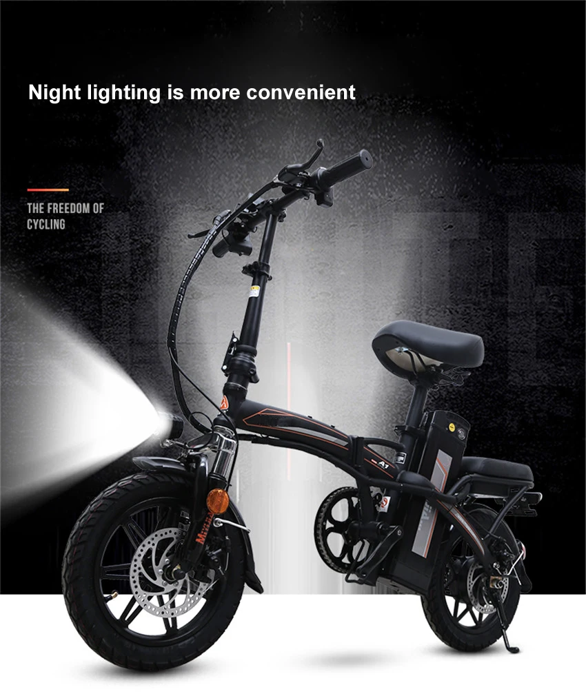 Cheap Mini Bike Folding Electric Bike 14inch Wheel Motor E Bike Electric Bicycle Scooter 48V Lithium Battery 2