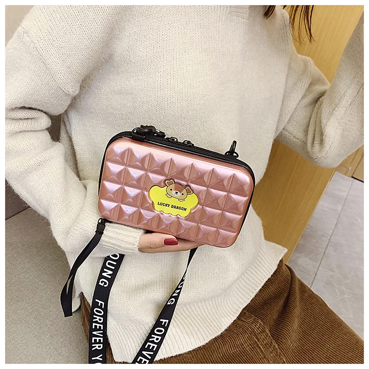 Cartoon Bag New Mini Suitcase Box Bag Small Fresh Messenger Bag Wide Shoulder Bag