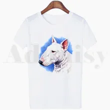 

Bull Terrier Dog Pet Design Funny T Shirts Women's T-shirt Short Sleeve Female Tops Tees Harajuku Vintage