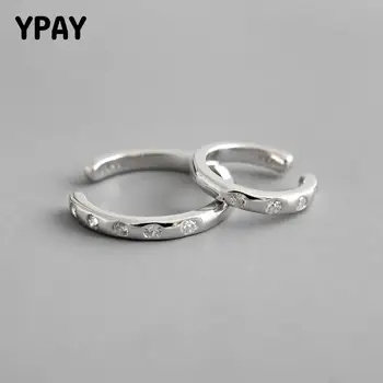 

YPAY 1 PC 100% Pure 925 Sterling Silver No Pierced Ear Clip on Earrings for Girls Korea INS Zircon Brinco Fine Jewelry YME589
