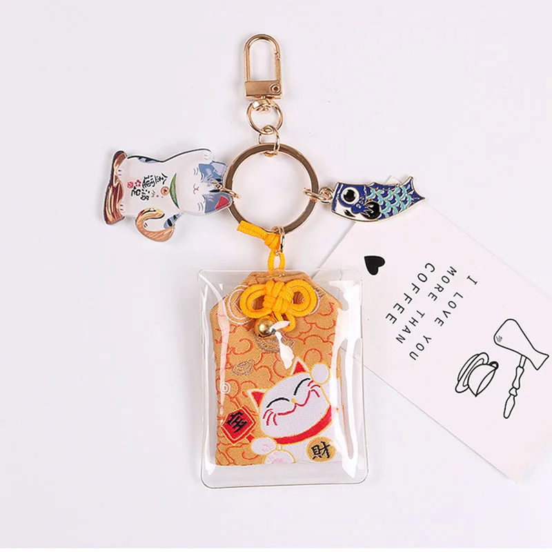 2019 модные креативные японские брелки Lucky Cat Koi автомобильный брелок сумка для