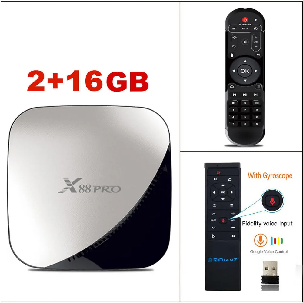 X88 pro Android 9,0 4G 32G Rockchip RK3318 4 ядра 2,4G и 5G Wifi 4K HDR телеприставка USB 3,0 Поддержка 3D кино Голосовое управление x88pro - Цвет: 2G16G Voice control